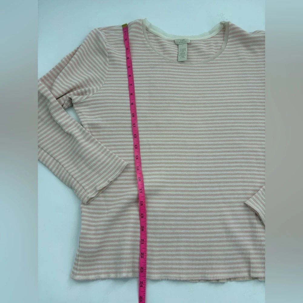 J. Jill Soft Pink and White Striped Long Sleeve Tee - Picture 8 of 8